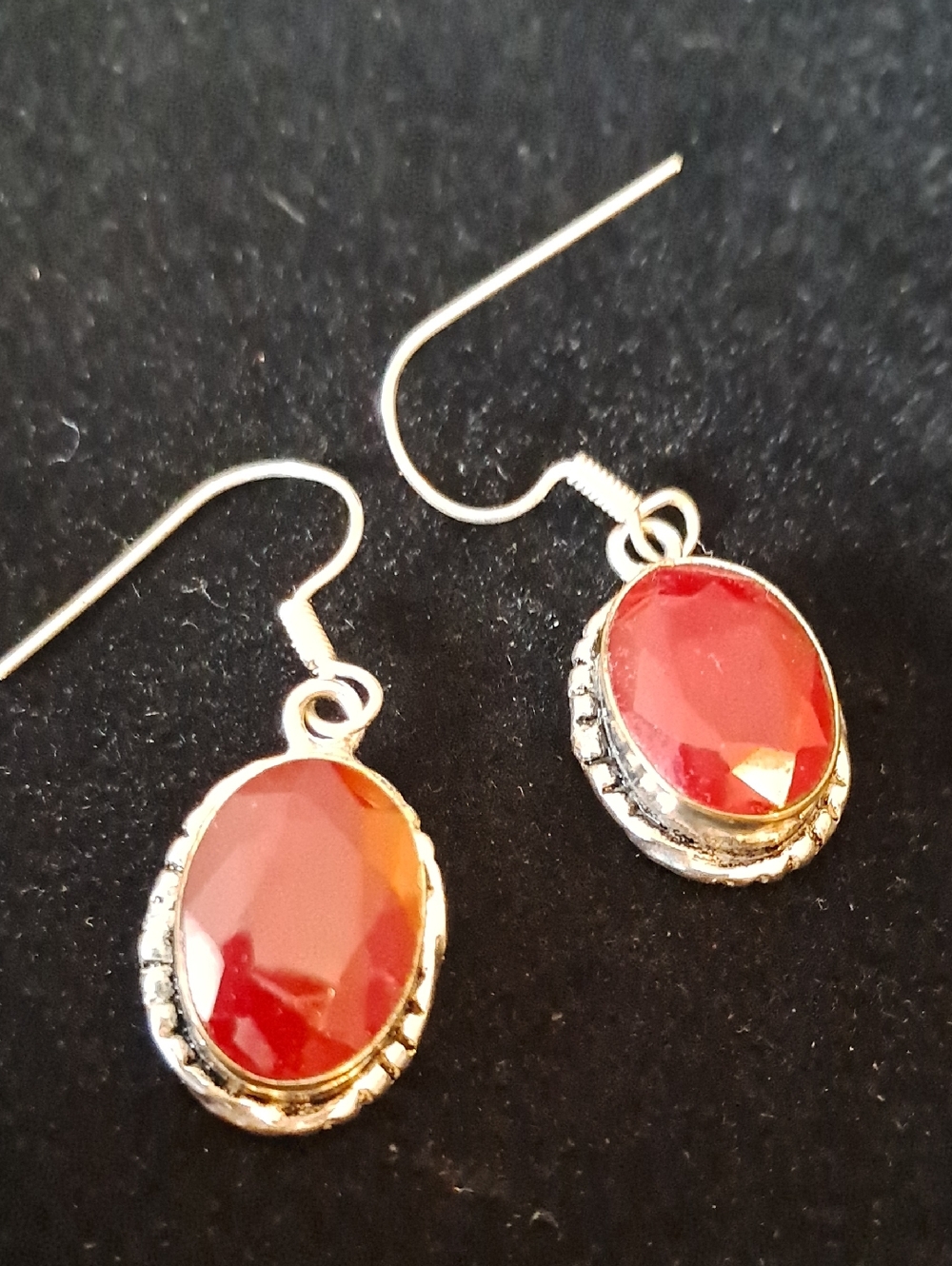 Synthetic Royal Ruby Earrings